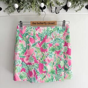Lilly Pulitzer Skort Cassia Raz Berry Catty Shack Jungle Print Skort Size 4